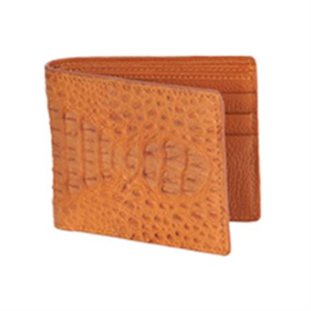 Wild West Boots Wallet-Cognac Genuine Exotic caiman ~ World Best Alligator ~ Gator Skin