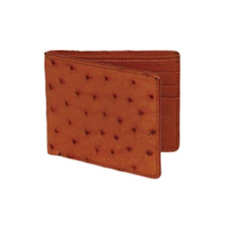 Wild West Boots Wallet- Cognac Genuine Exotic Ostrich Leg