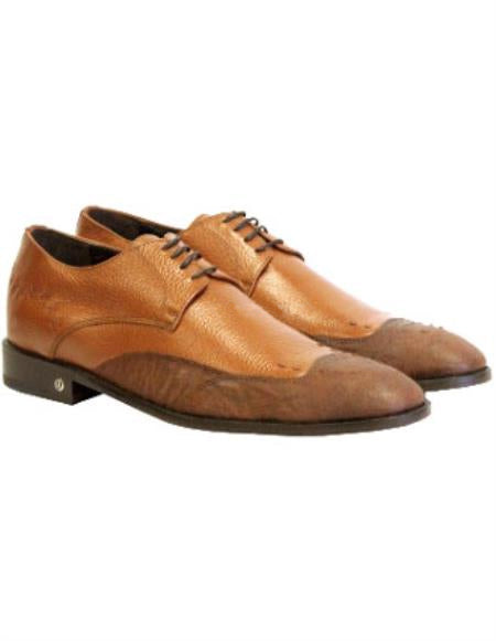 Vestigium Genuine Men's Cognac Catshark Derby Shoes