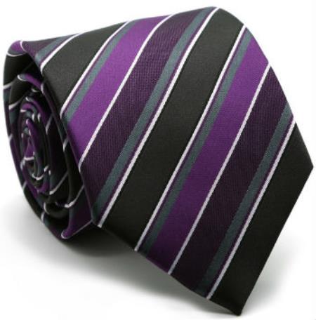 Men's Premium Diamond Patterned Ties Purple - Men's Neck Ties - Mens Dress Tie - Trendy Mens Ties