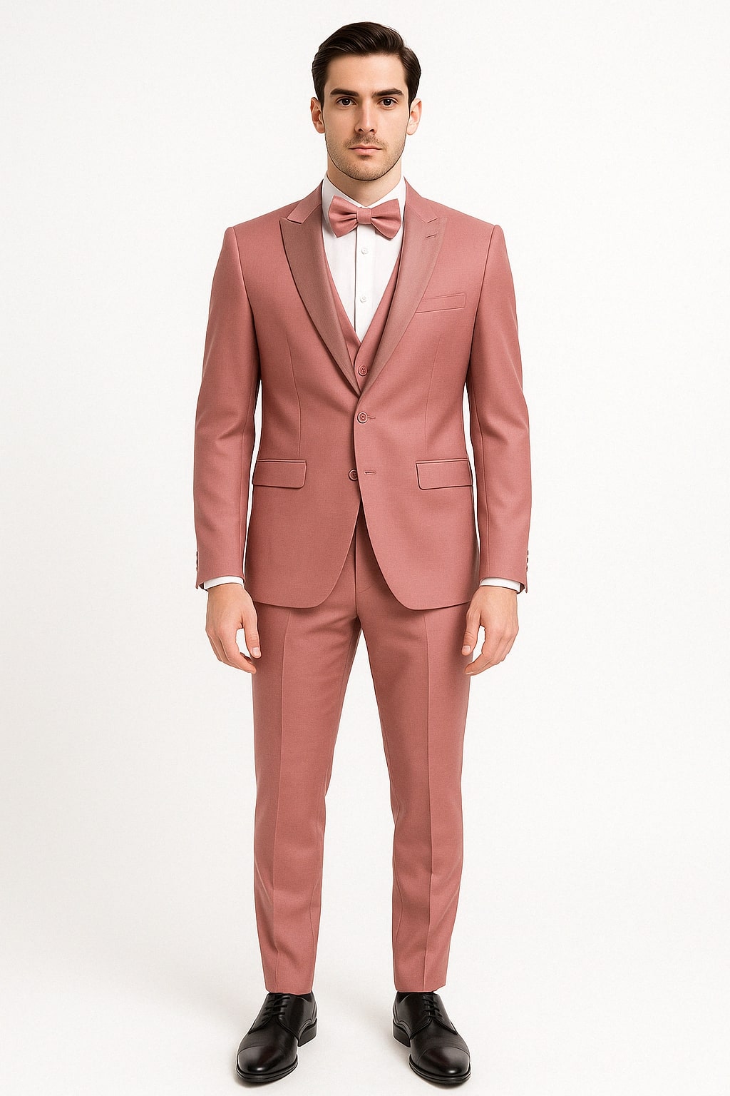 Dusty Pink Slim Fit Three-Piece Tuxedo