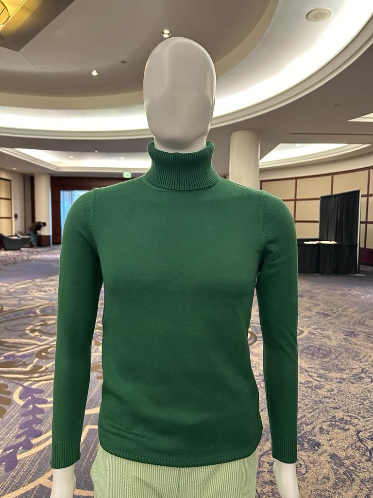 Mens Classic Emerald Green Slim Fit Turtleneck