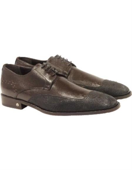 Brown Dress Shoe Vestigium Genuine Men's Faded Brown Catshark Derby Shoes