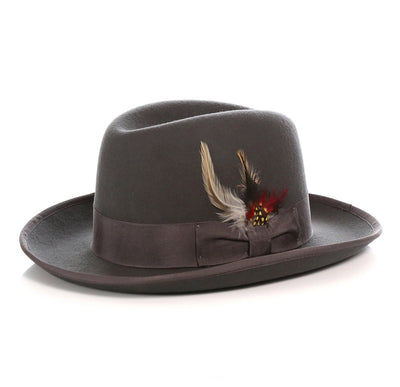 Menβs Charcoal Gangster Godfather Hat β Classic Dress Style