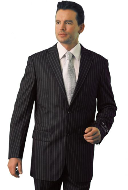 Men's 2 Button Classic Pin Stripe ~ affordable Trueran-Viscose online sale Grey Cheap Priced Business Suits Clearance Sale