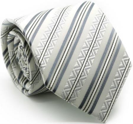 Men's Premium Ziggy Ties Grey - Men's Neck Ties - Mens Dress Tie - Trendy Mens Ties