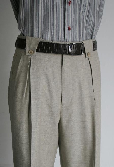 Leonardo Velenti Brand Men's Wide Leg Grey Pants unhemmed unfinished bottom