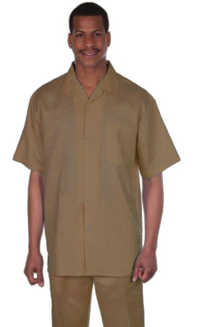 Longstry Men's Suit 100% Linen Fabric Khaki - Mens Linen Suit
