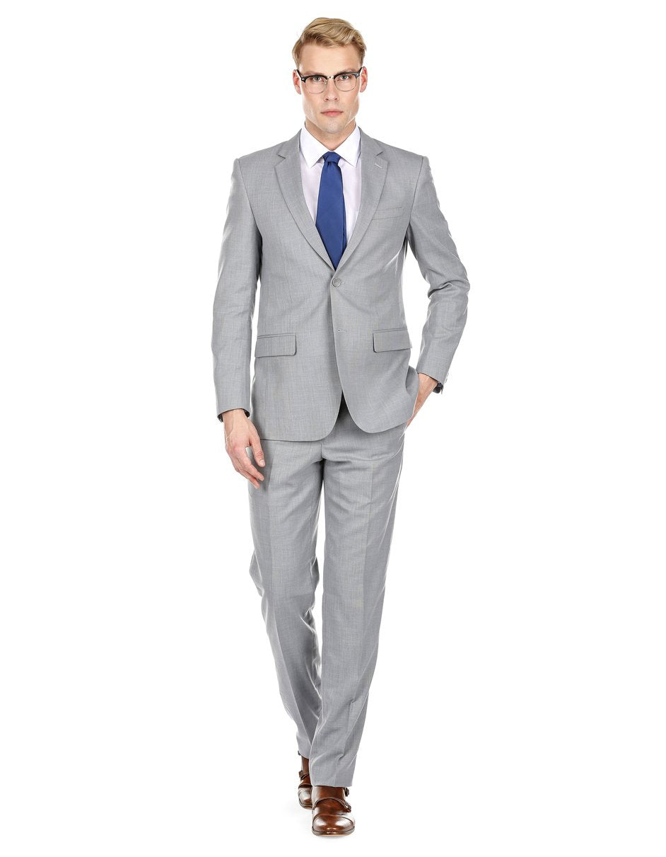 Modern Light Grey Summer Wedding Suit for Men