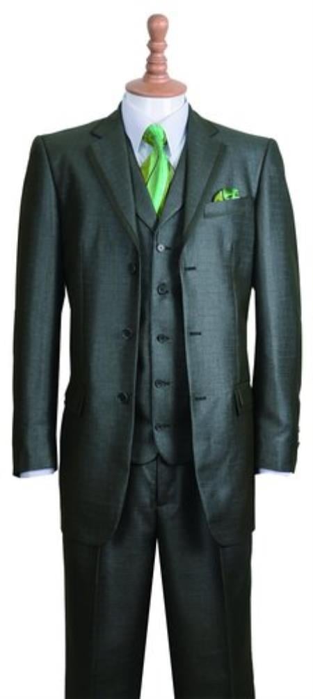 Men's Ultra Slim Cut Black Cheap Priced Business Suits Clearance Sale In 2-Button Style + Free Shirt & Tie Package Combo ~ Combination Deal main image 1