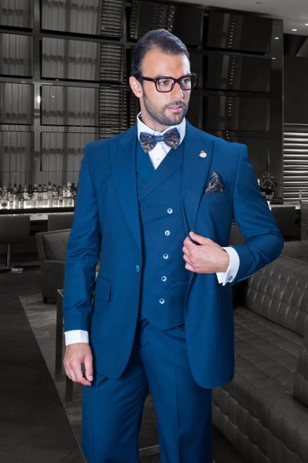 Sapphire One Button Wide Leg Suit for Men
