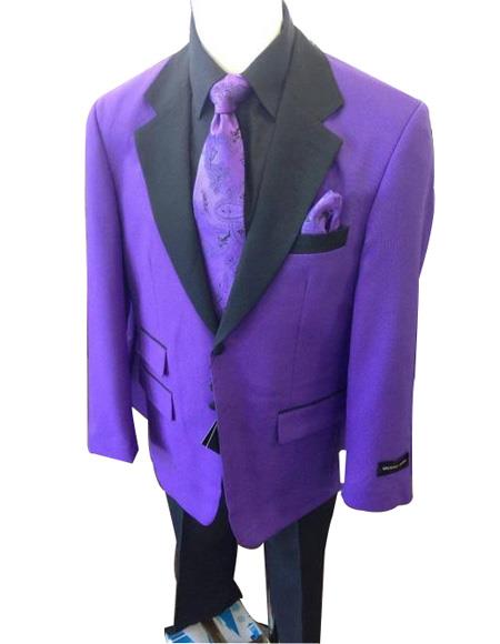 Men's Purple Ticket Pocket Long Sleeve Jacket