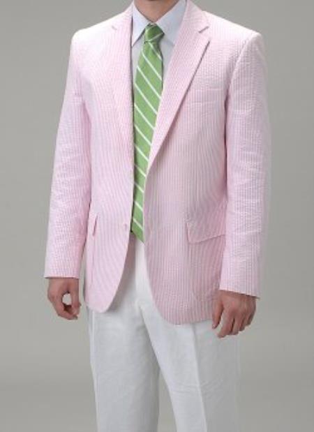 Summer Light Wright Sport coat Pink Seersucker Sear sucker suit Blazer
