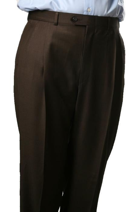 Unhemmed Unfinished Bottom Charcoal Pleated Pants Lined Trousers