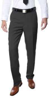Men's Charcoal Suspender Button Ready Premium Quality Dress Pants