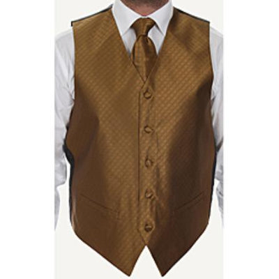 Men's Rust Brown Four-piece Dress Tuxedo Wedding Vest - Men's Neck Ties - Mens Dress Tie - Trendy Mens Ties