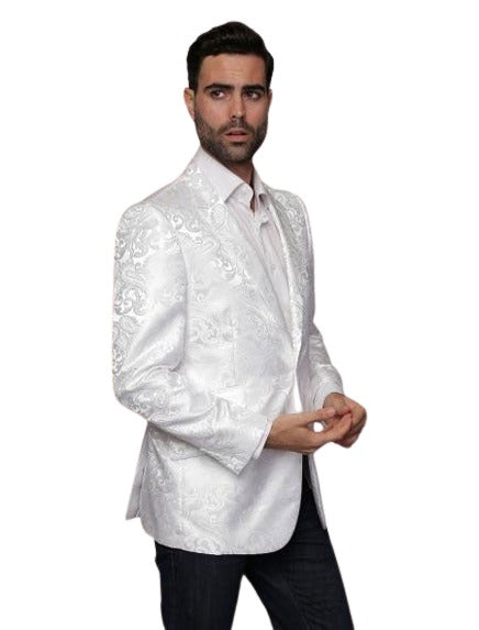 Alberto Nardoni Brand Floral Satin Shiny Men's Dinner Jacket Blazer Paisley Sport Coat Flashy Fashion Tuxedo For Men