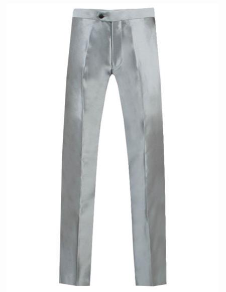 Men's Silver Grey ~ Gray Shiny Sharkskin Pant Slacks / Tuxedo Flashy Looking