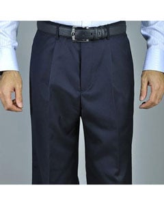 Men's Light Grey Single Pleat Pants unhemmed unfinished bottom main image 1