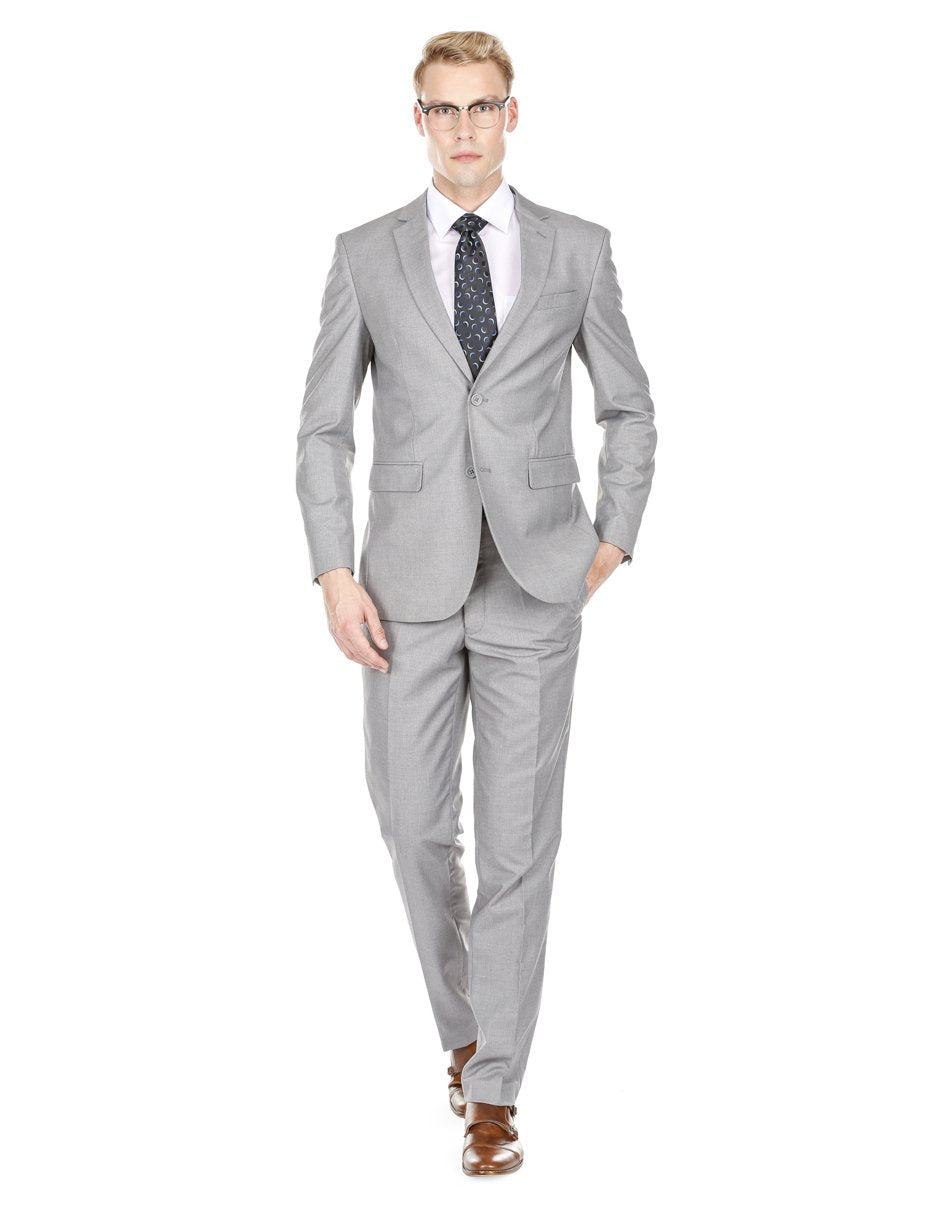Men’s Skinny Slim Suit in Light Grey