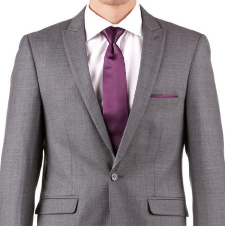 Men's Iron Gray Slim Fit Suit by ROSSI MAN