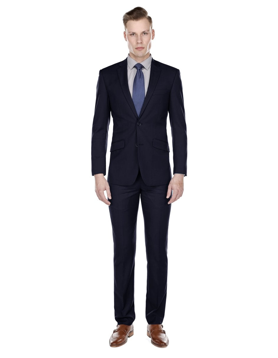 Mens Slim Modern Suit - Navy Blue
