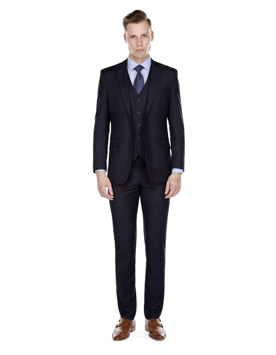 Smart Slim Navy Three-Piece Suit for Men