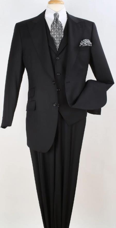 Classic Fit 3-Piece Suit with Peak Lapel