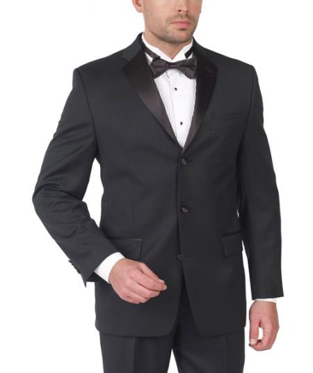 By Wool Tuxedo Three Button with Double Pleat