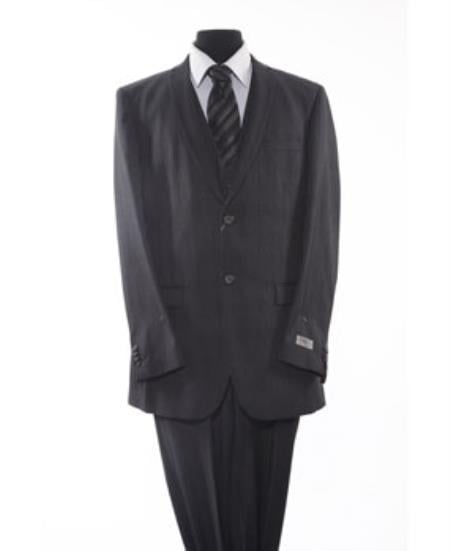 Men's 2 Piece 2 Button - Color: Dark Grey Suit