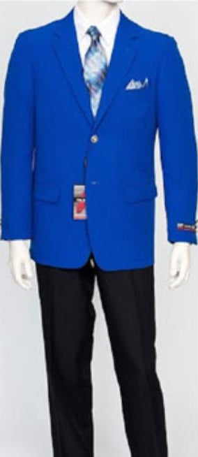 Poplin Fabric Pacelli Solid 2 Button Royal Blazer BLAIR-70011