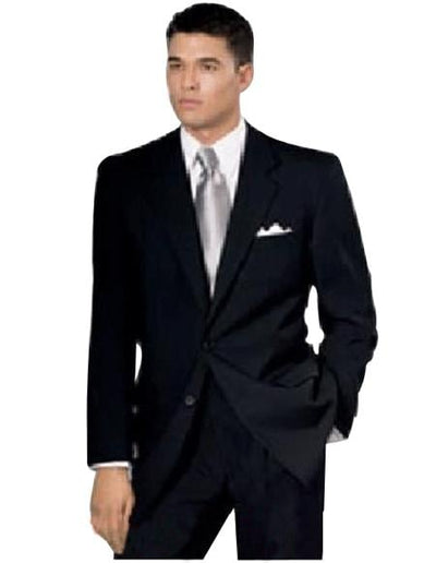 Reg: No Pleated Flat Front Pants With 2 Button Solid Black Jacket Affordable Cheap Priced Men's Dress Suit For Sale