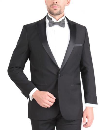 2 Button Get Skinny Slim Fit Wedding Tuxedo