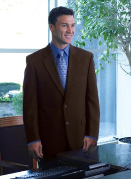 Single Breasted 2 Button Solid Brown Cheap Priced Unique Fashion Designer Men's Dress blazers Sale