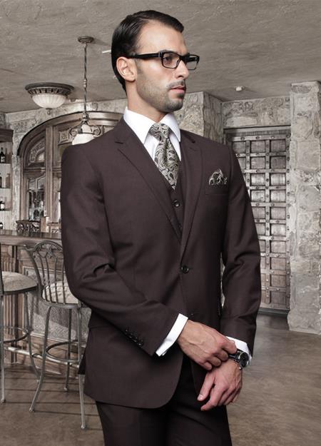 Men's 2 Button  Brown Suit main image 0