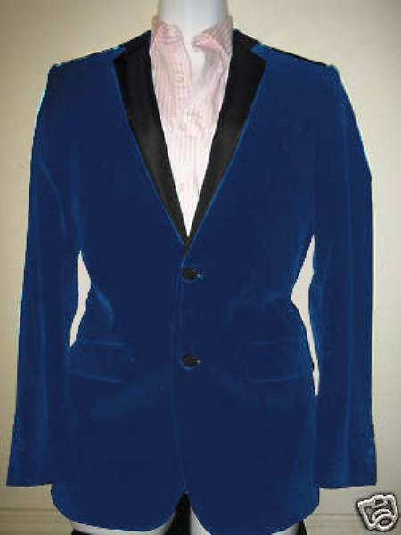 Men's Dark Blue Two Tone Trimming Notch Collar Men's blazer Jacket