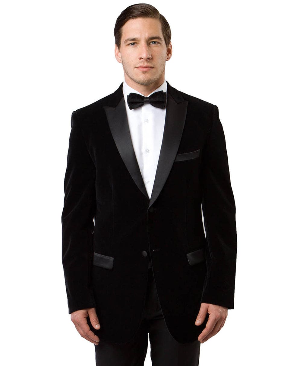 Black Velvet Peak Lapel Tuxedo Jacket