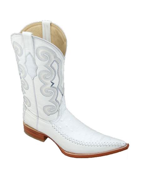 Bota Hombre Fashion Avestruz Imitacion White Boot ~ botines para hombre for Men