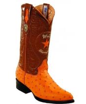 Men's White Diamonds J Toe Genuine Full Quill Ostrich Buttercup Boots