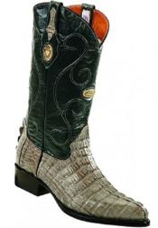 Men's White Diamonds Handcrafted Leather Lining Genuine caiman tale Gray Boots