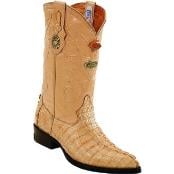 Men's White Diamonds Handcrafted Single Stitched Welt Genuine caiman tale Sand Boots