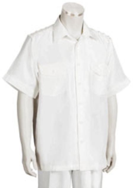 Men's  Silky Soft Polyester Short Sleeve Two Piece Mens Walking Outfit