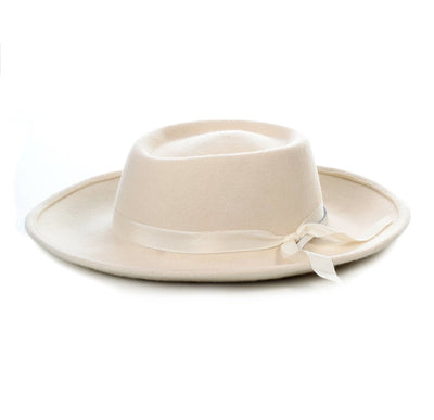 Menβs Wide Brim Ivory Fedora β Classic Dress Hat