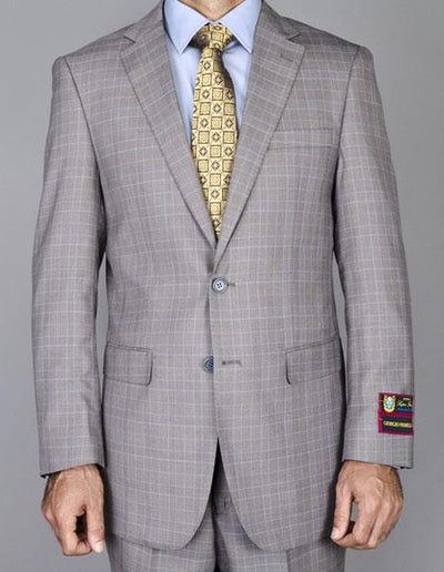 Giorgio Fiorelli Suit Men's Windowpane Authentic Giorgio Fiorelli Brand suits Flat Front Pants