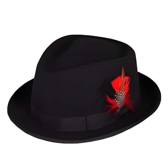 Mens Dress Hat Dark color black Wool fabric Fedora Hats