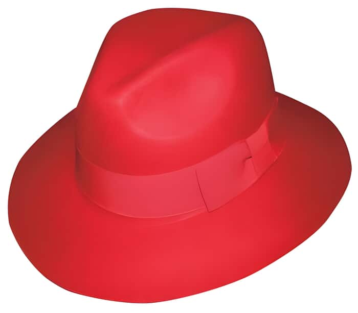 Men's Dress Hat New Mobster Hat Red 100% Wool Men's Fedora Trilby