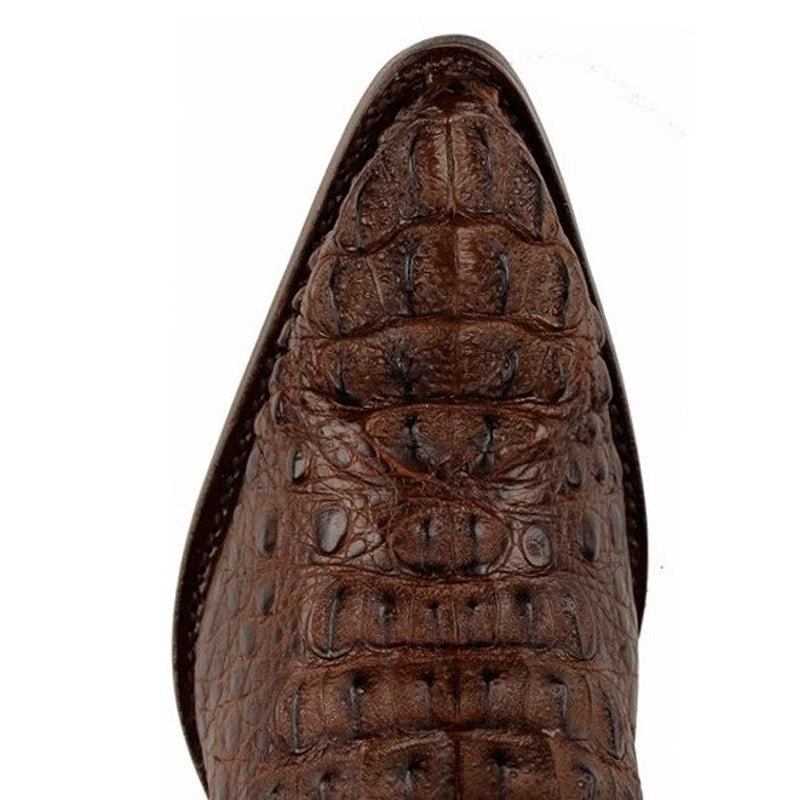 King Exotic Caiman Hornback Cowboy Boots - Brown