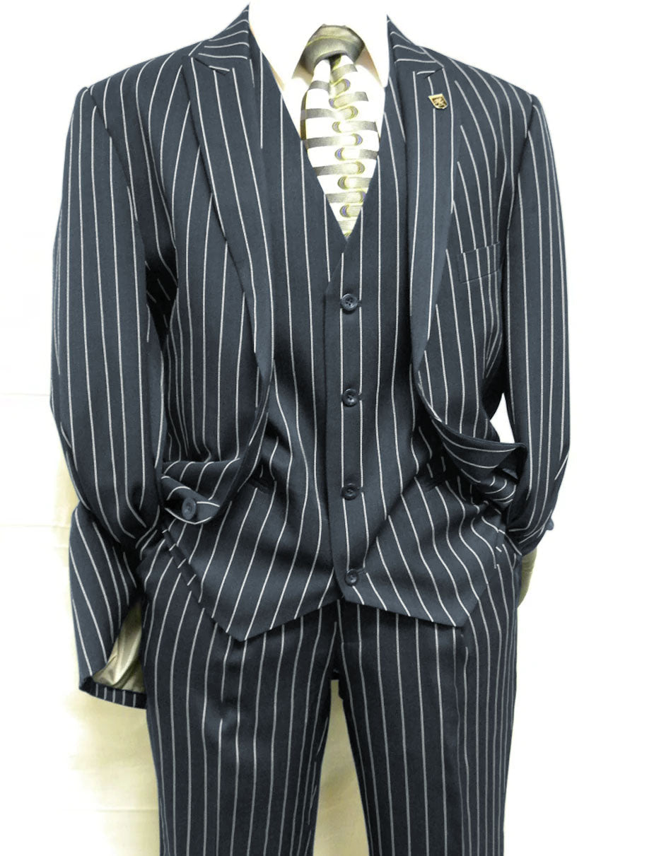 2 Button Gangster Pinstripe Suit