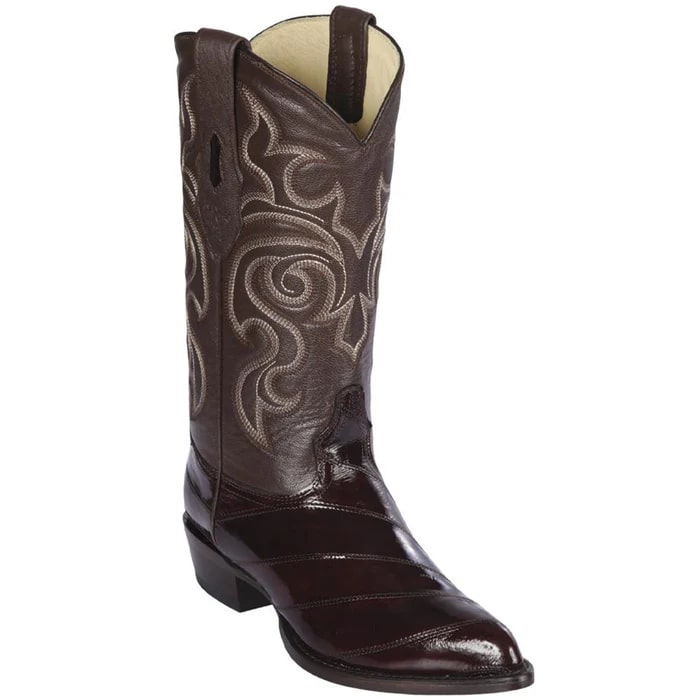Brown Eel J-Toe Cowboy Boots by Los Altos