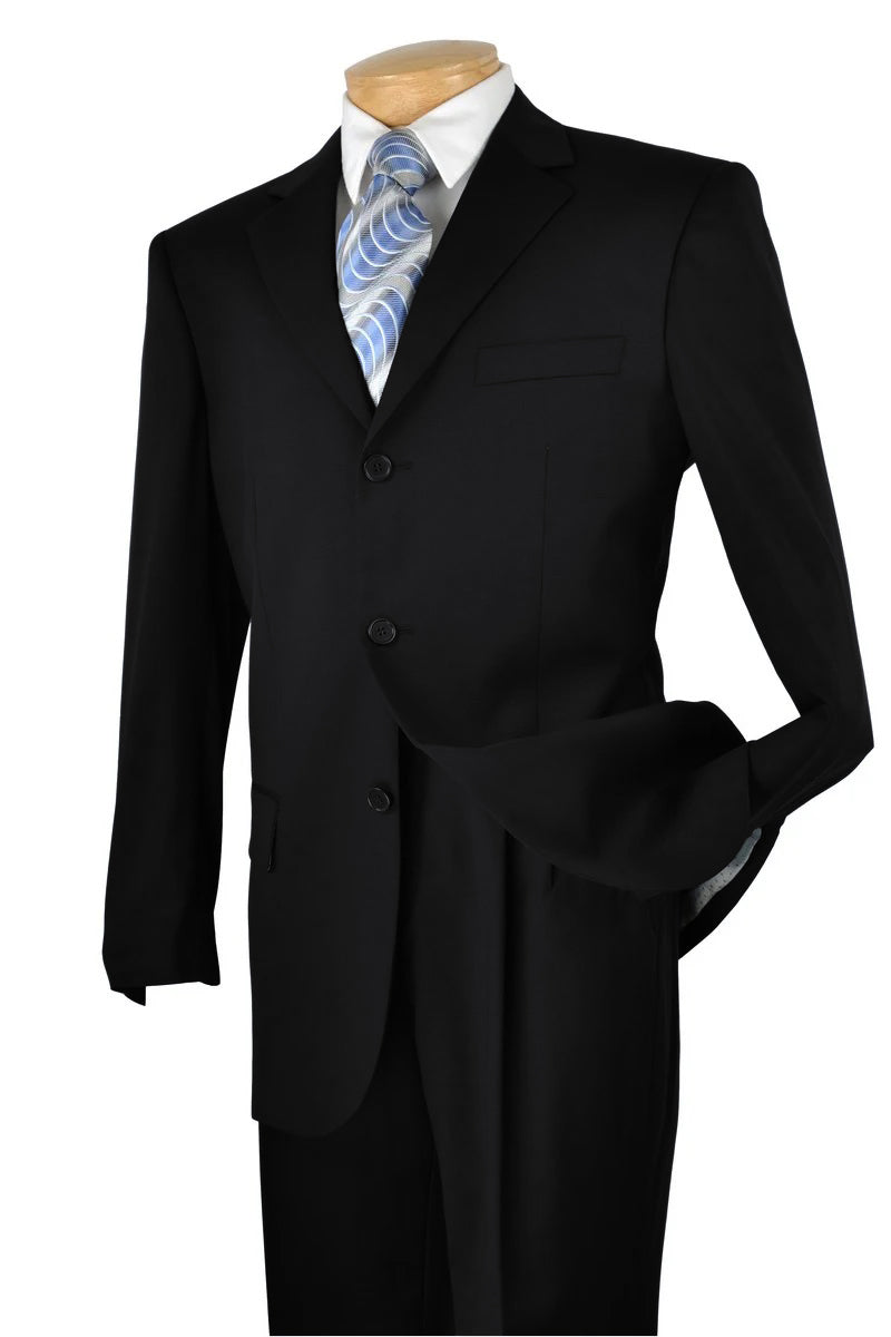 Milano Moda 3-Button Navy Suit for Men
